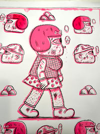 Image 3 of Pink Smoking Nancy Misprinted Screen Print With Drawing