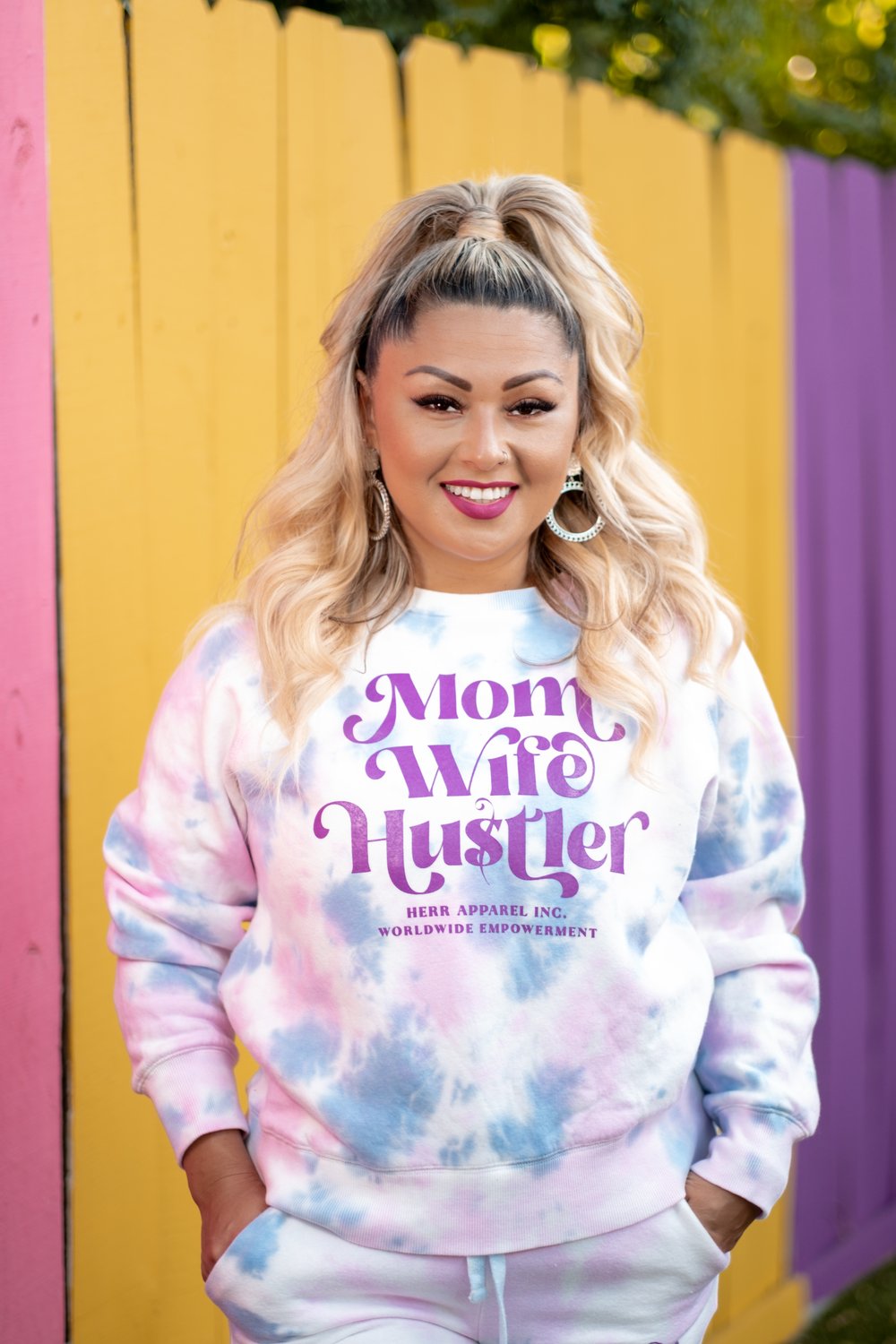 Image of Mom, Wife, Hustler Crewneck- Tie Dye