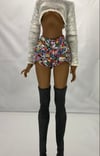 Scalloped Wildflower Shorts: Pidgin Doll