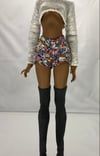 Scalloped Wildflower Shorts: Pidgin Doll 