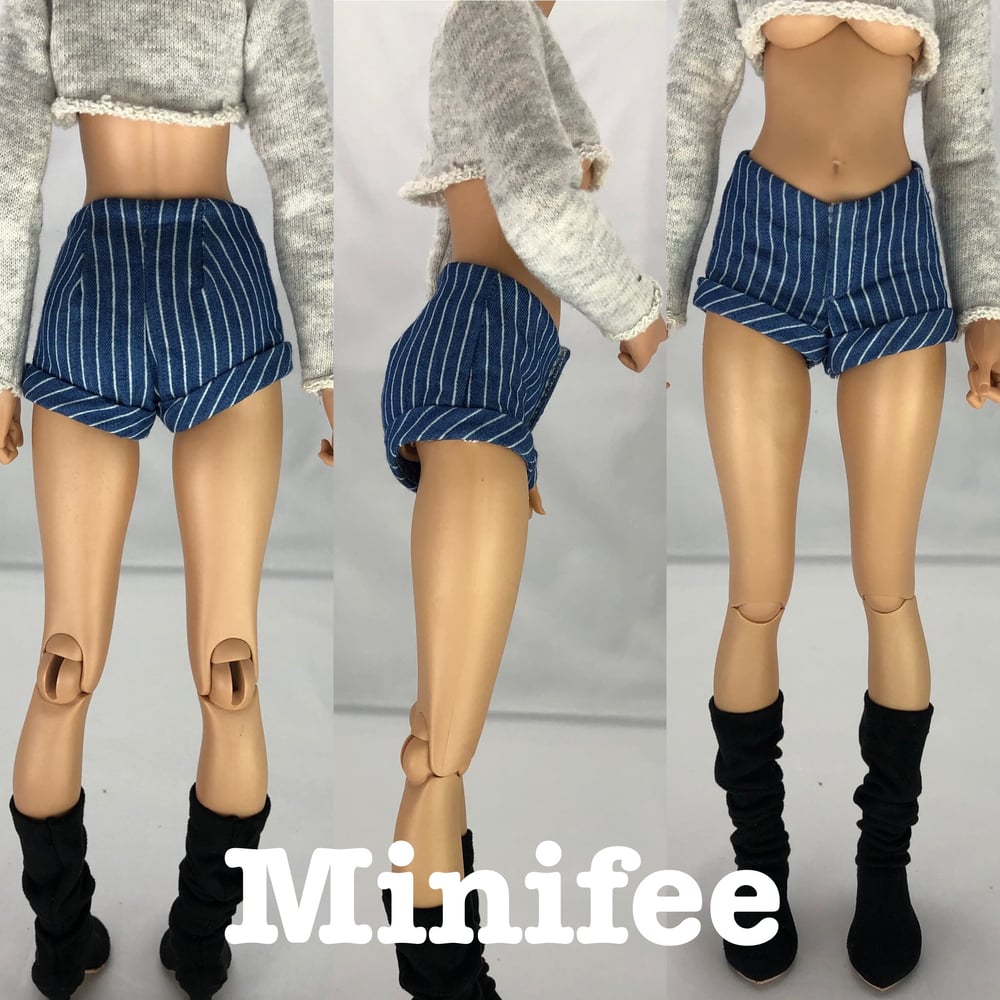 Pinstripe Cuff Shorts: Pidgin Doll