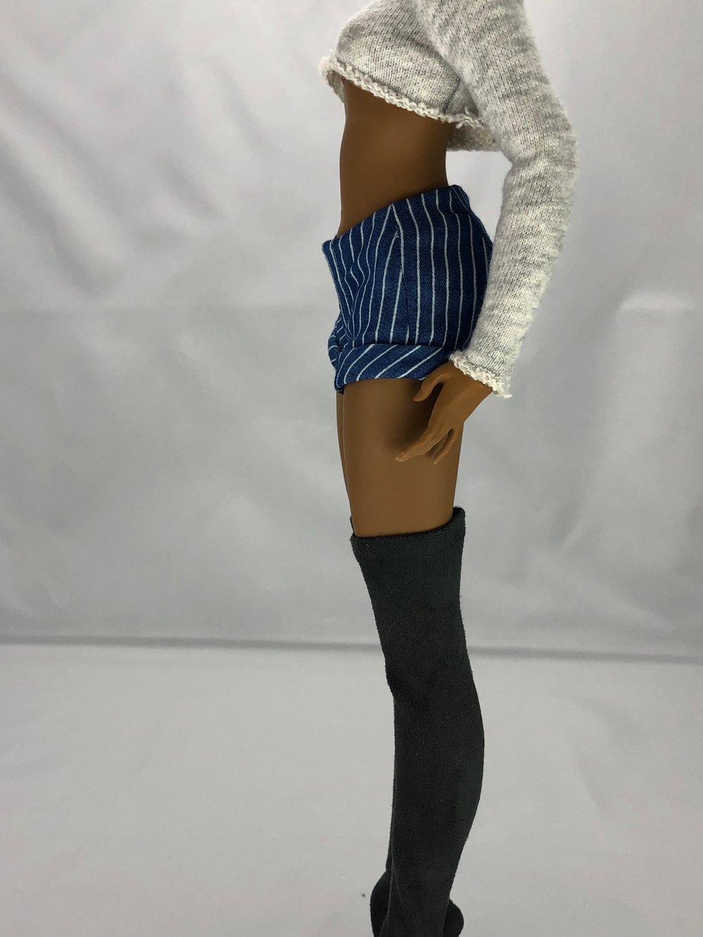 Pinstripe Cuff Shorts: Pidgin Doll