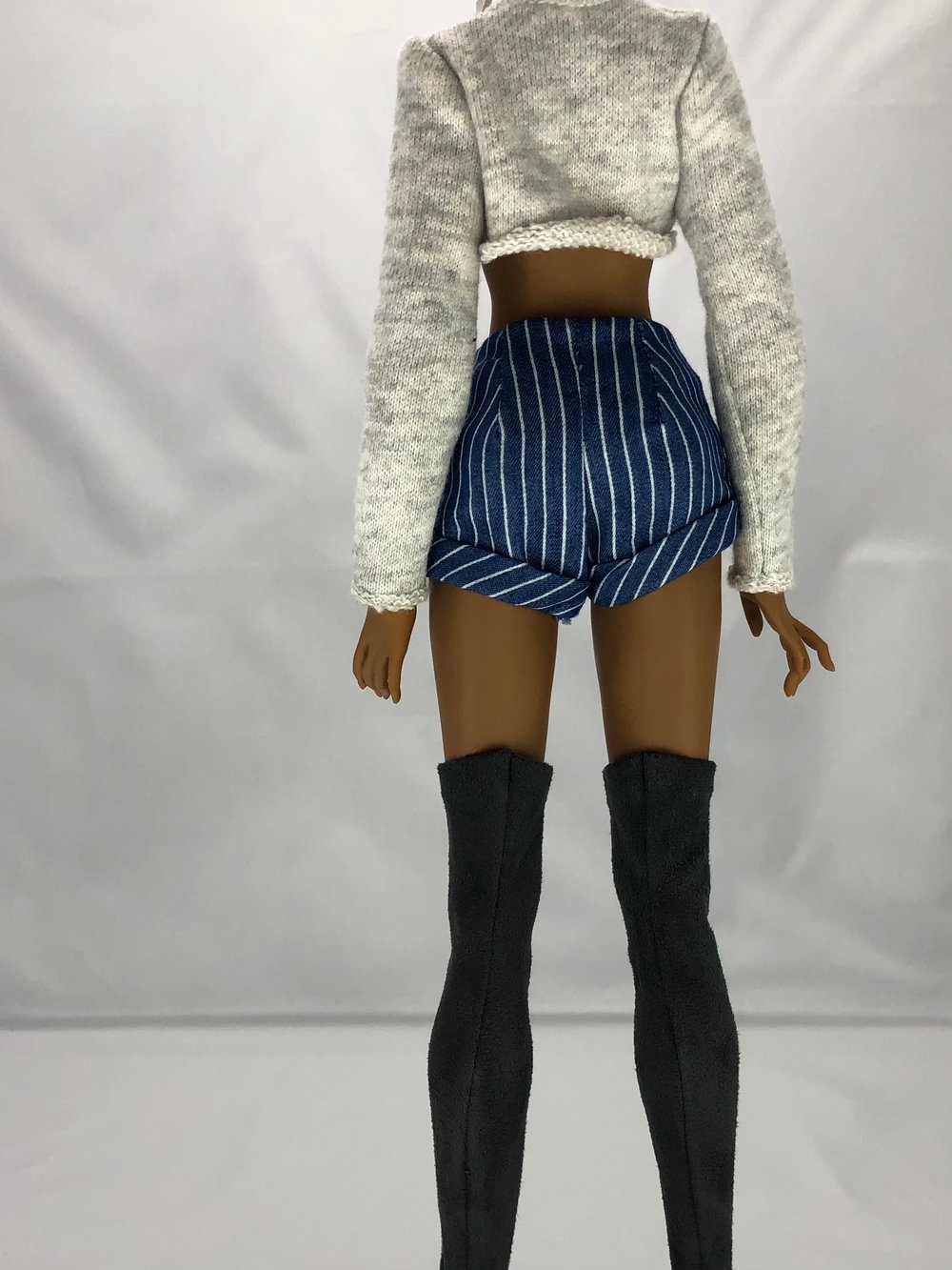 Pinstripe Cuff Shorts: Pidgin Doll