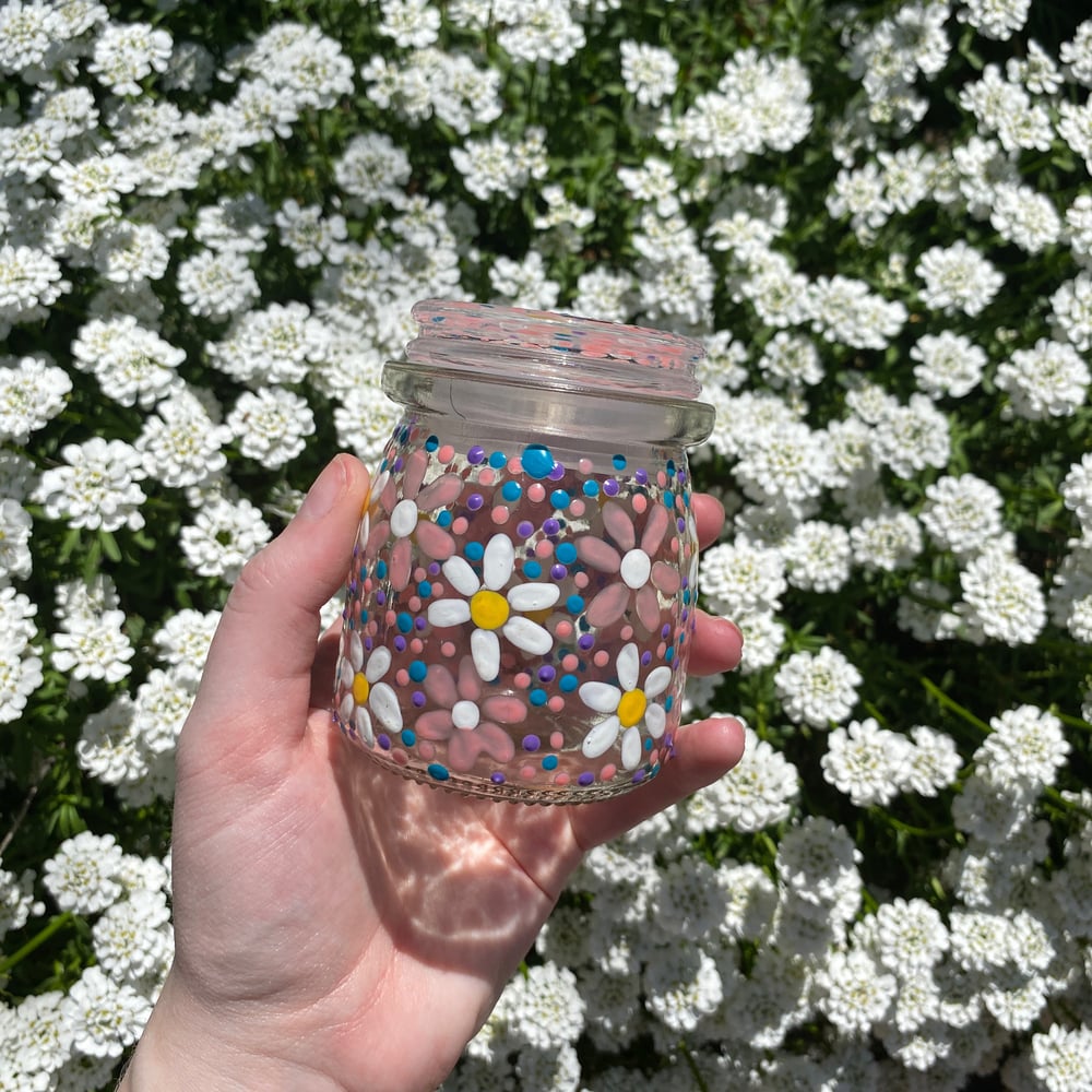 Image of flower sky stash jar