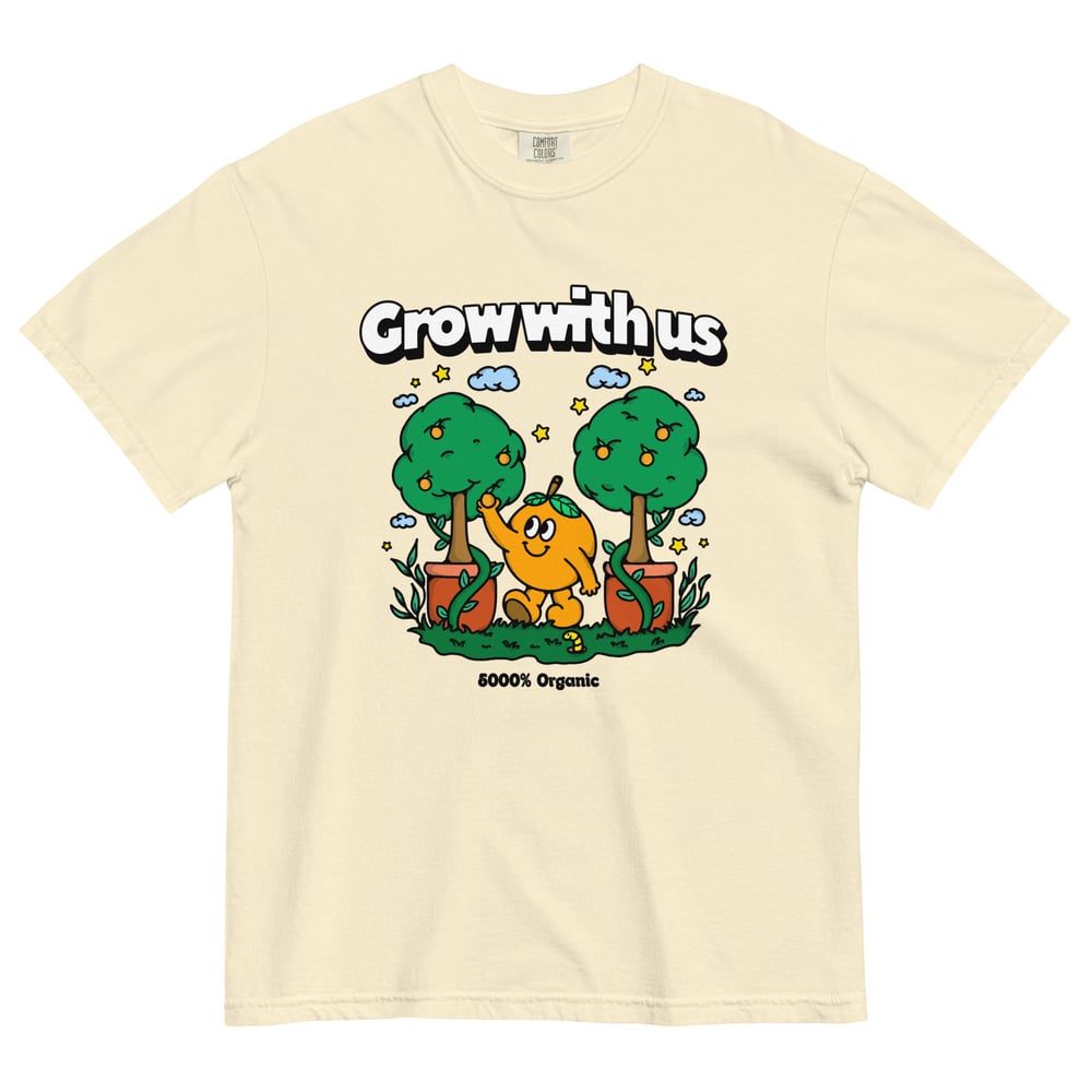 Image of "Grow with Us" Unisex garment-dyed heavyweight t-shirt