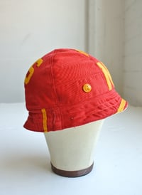 Image 2 of Reworked Reversible 6panel Bucket Hat 1940s Baseball Shirt Medium 23"-23.5"