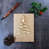 Christmas Card with Woodcut Tree Decoration