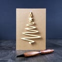 Christmas Card with Woodcut Tree Decoration