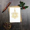 Christmas Card with Woodcut Snowflake Decoration