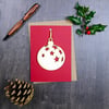 Christmas Card with Woodcut Bauble Decoration