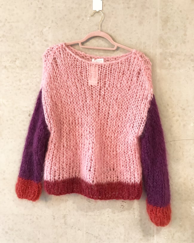 Mohair hand knitted Pullover pink | Patkas Berlin