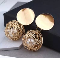 Woven Ball Pendant Earrings