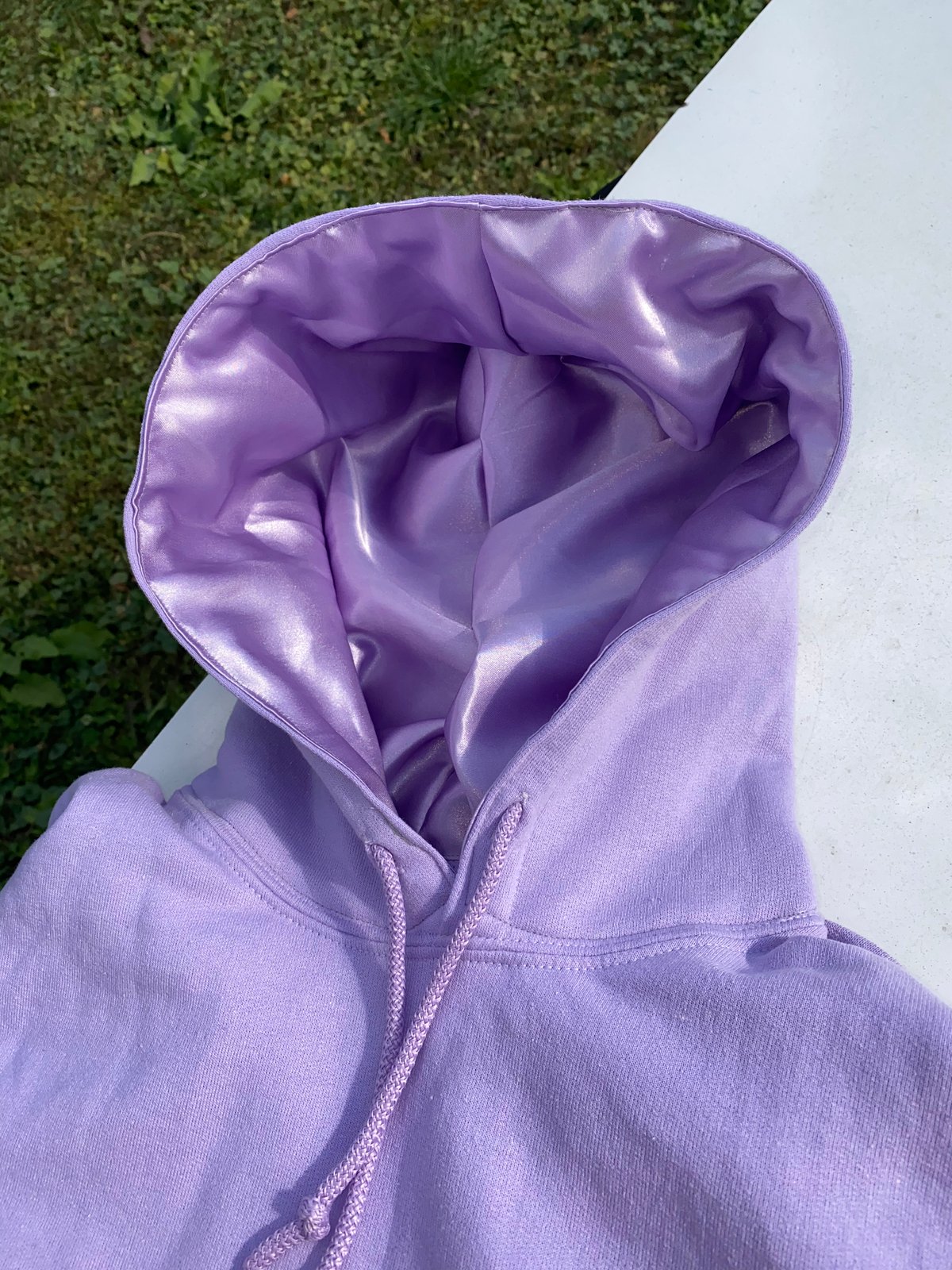 hoodie with satin lined hood