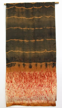 Image 4 of Roots of Fire - ecoprint and plant dyed silk scarf