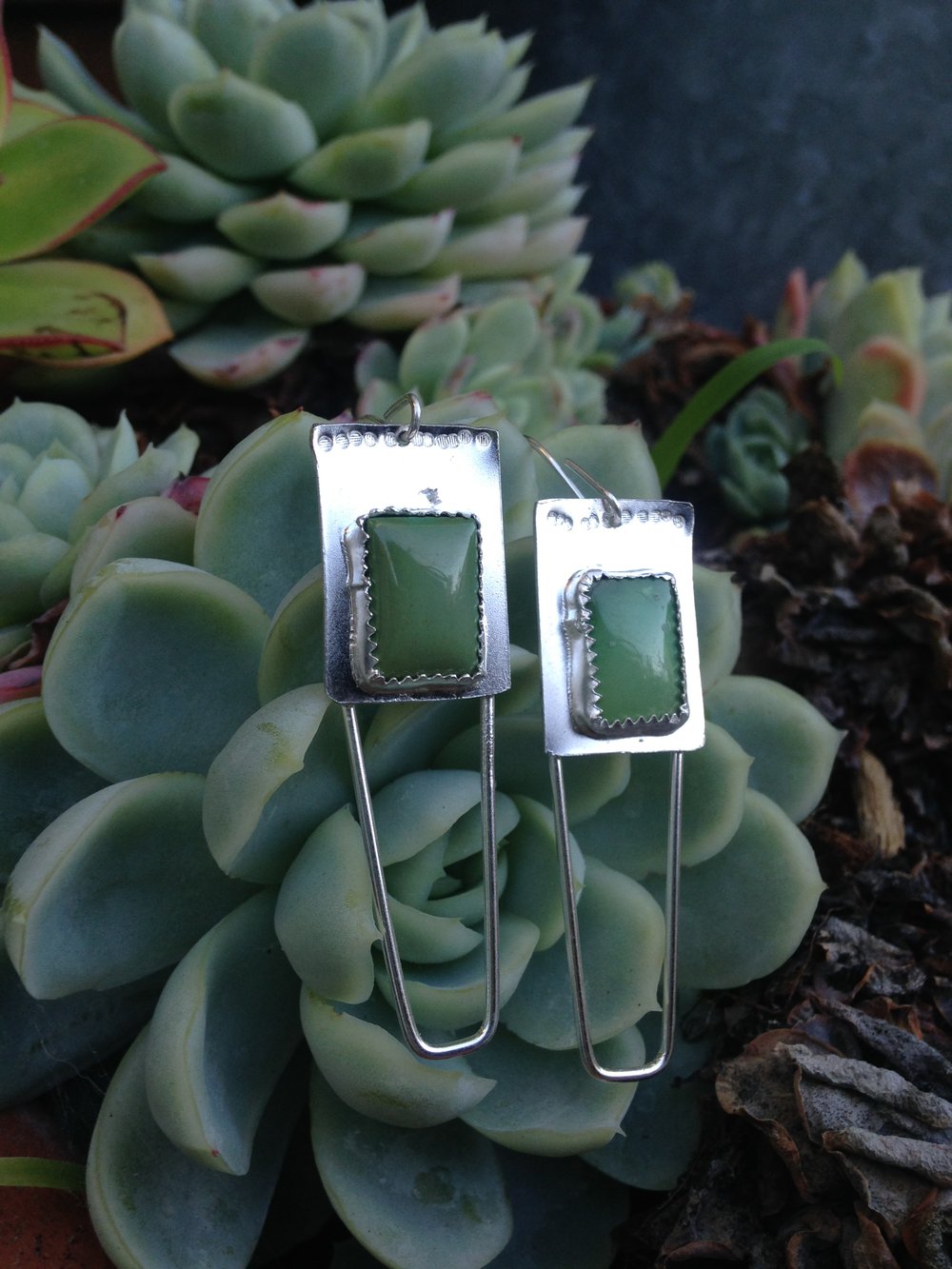 Image of Chinese Turquoise & Silver earrings