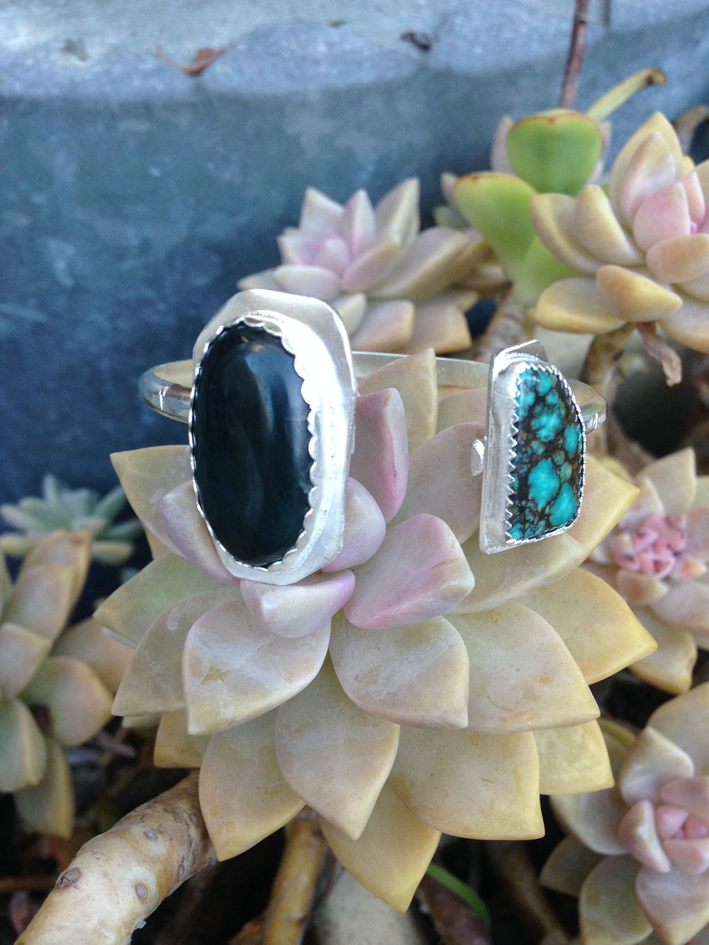 Image of Turquoise & Jasper Double Stone Cuff