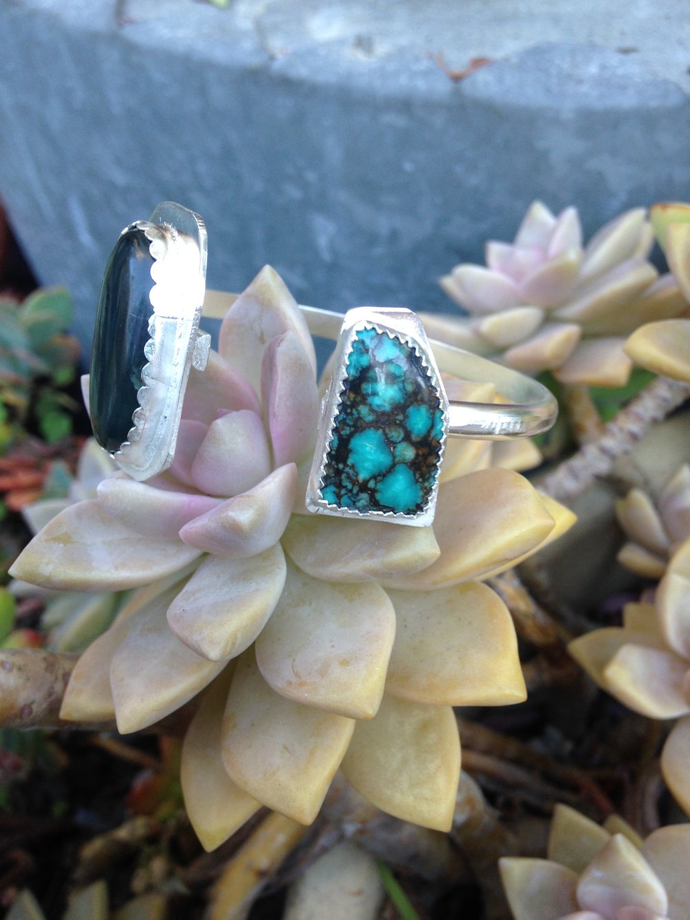 Image of Turquoise & Jasper Double Stone Cuff