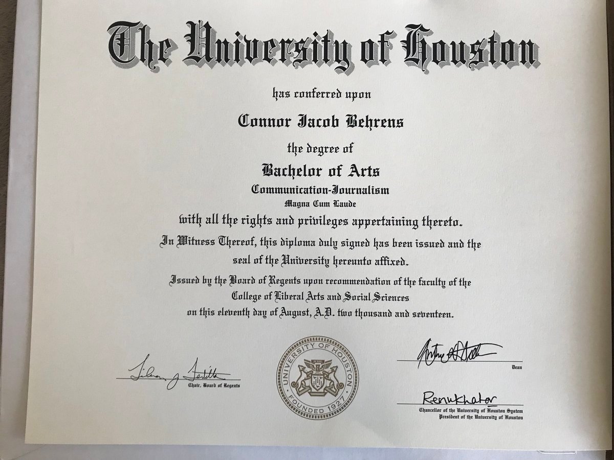 Bachelor Degree  University Certificates