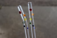 Image 3 of Glass Drinking Straws with Swirl Dots