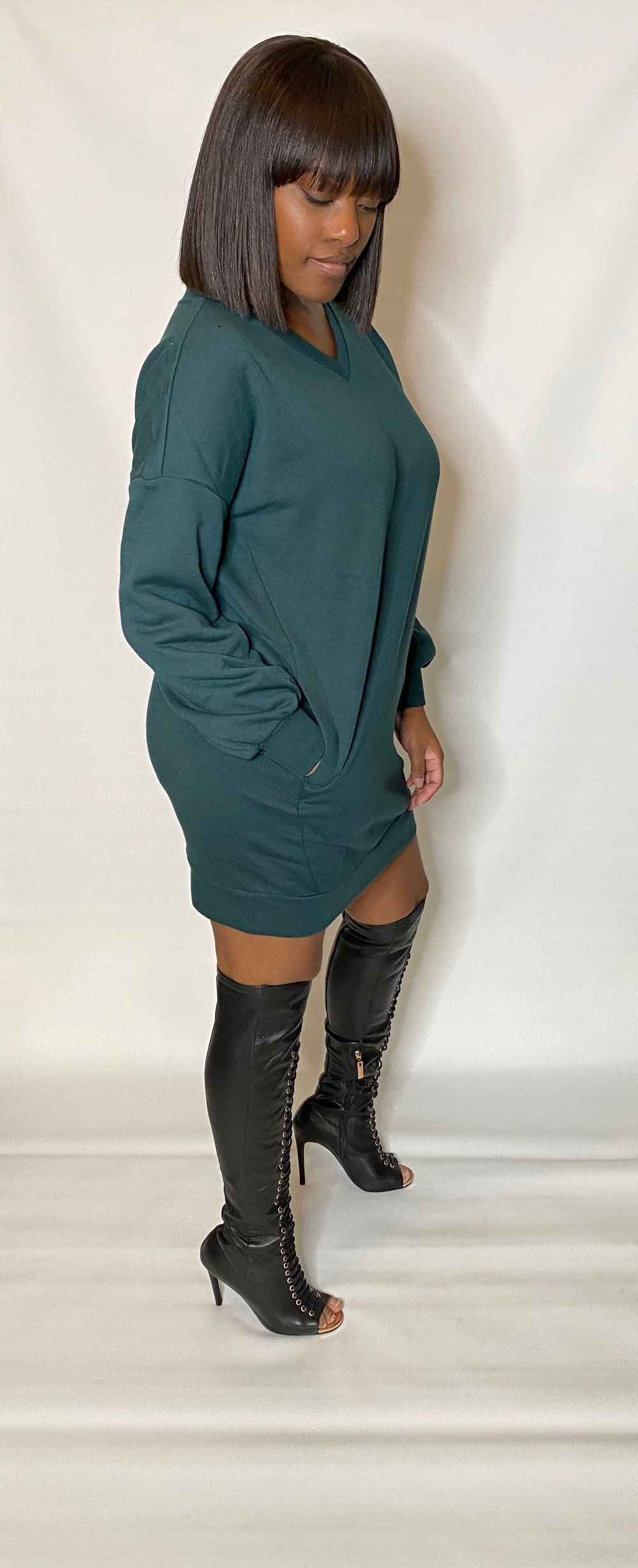 Image of SWEAT ME| HUNTER GREEN DRESS