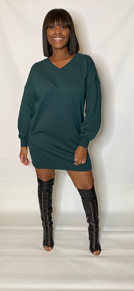 Image of SWEAT ME| HUNTER GREEN DRESS