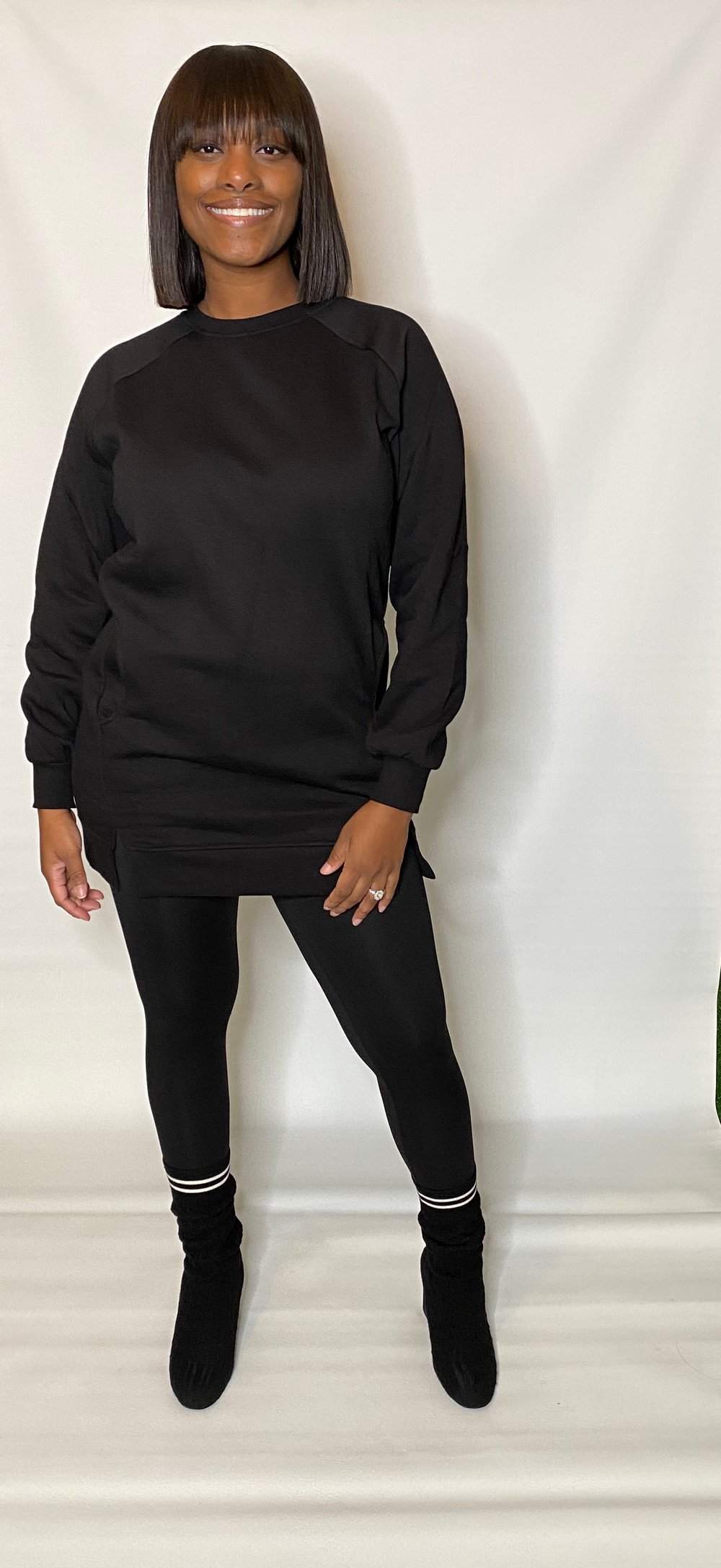 Image of WITH THE SLITS| BLACK 2PC SET