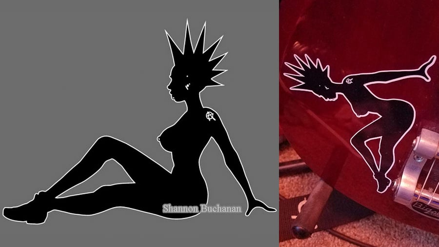 Punk Rock Mudflap Girl Decal