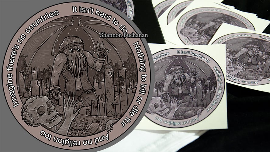 Hippie Cthulu Sticker