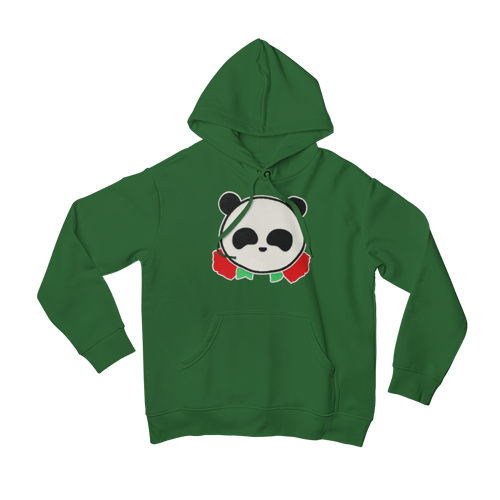 Image of Panda Bear Rose Patch Hoodie
