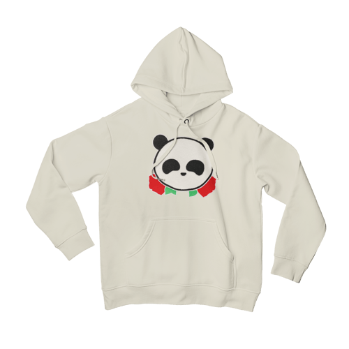 Image of Panda Bear Rose Patch Hoodie
