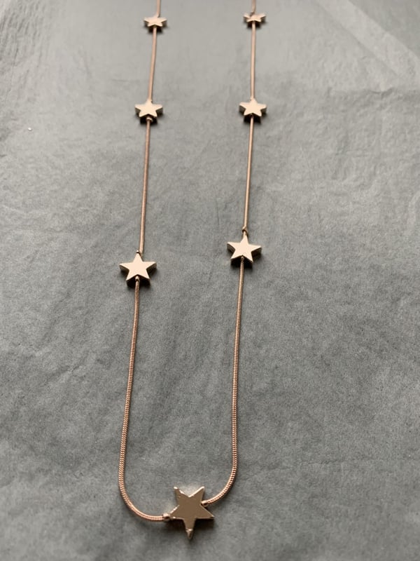 Image of Rose Gold Shining Star Necklace - Long