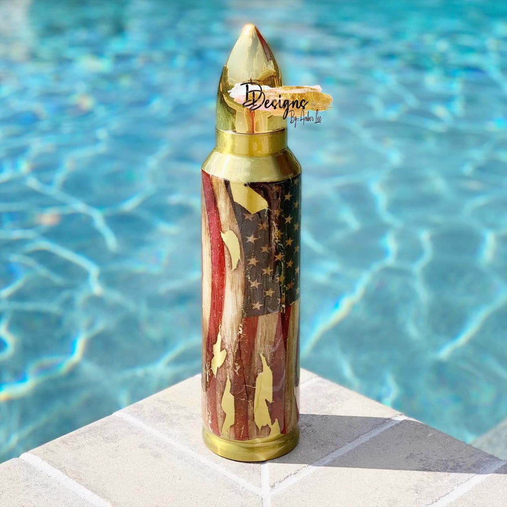 Image of Distressed flag tumbler