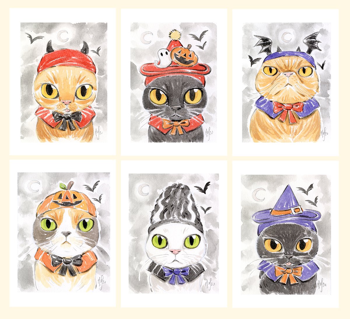 Halloween Cats | 6-Pack 5 x 7" Prints