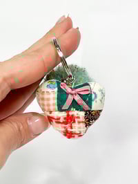 Image 2 of My Heart To Yours Ornament Quilted Mini Keychain 2