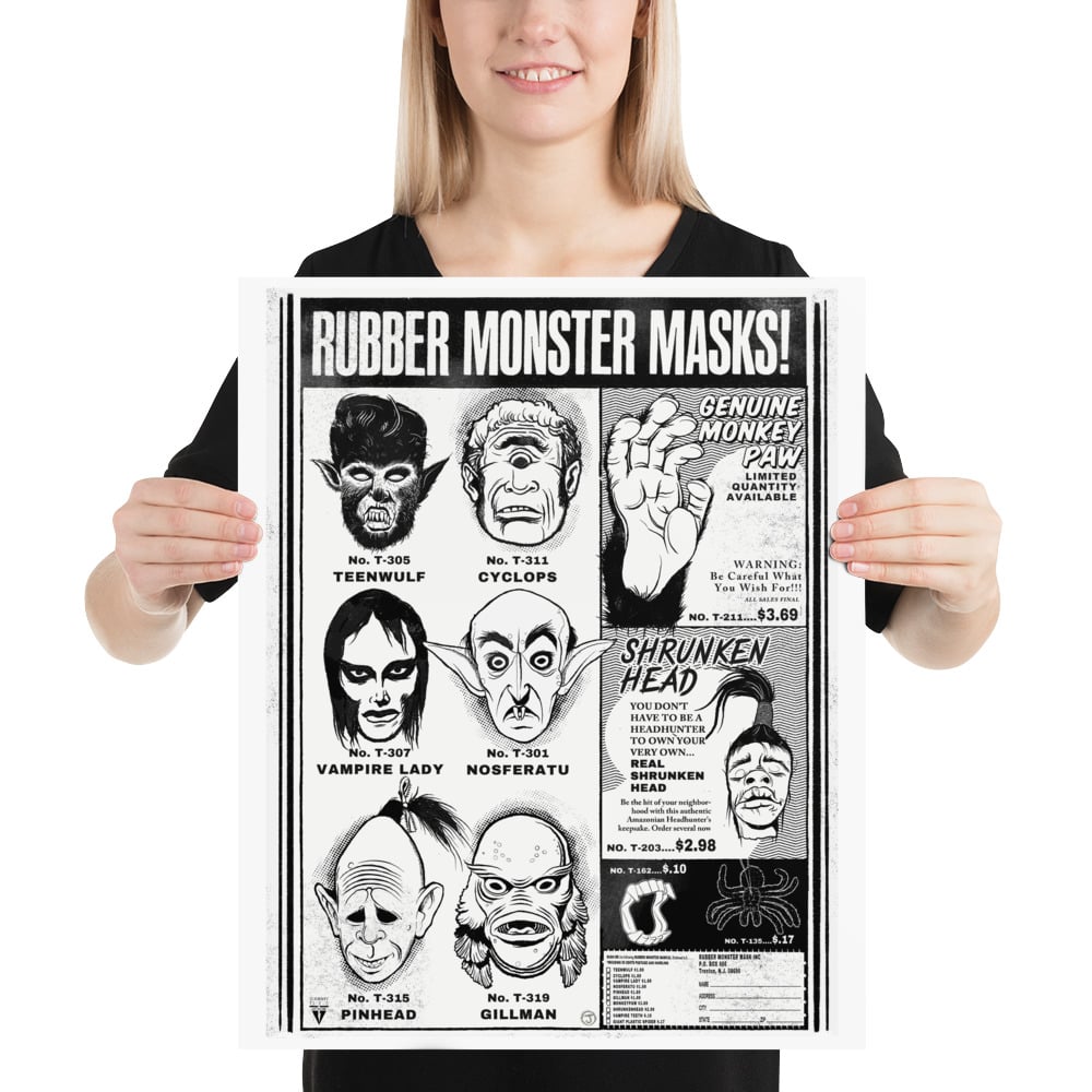 “RUBBER MONSTER MASKS #1” - Poster