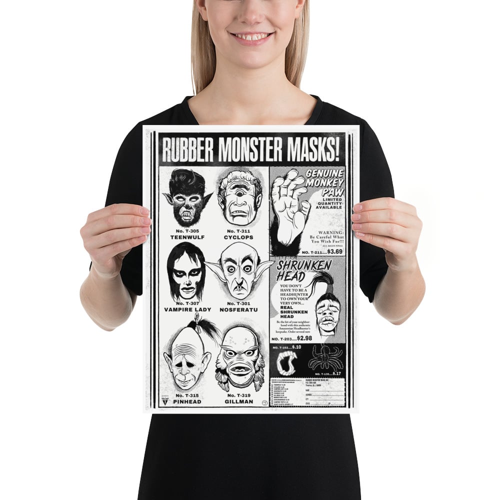 “RUBBER MONSTER MASKS #1” - Poster