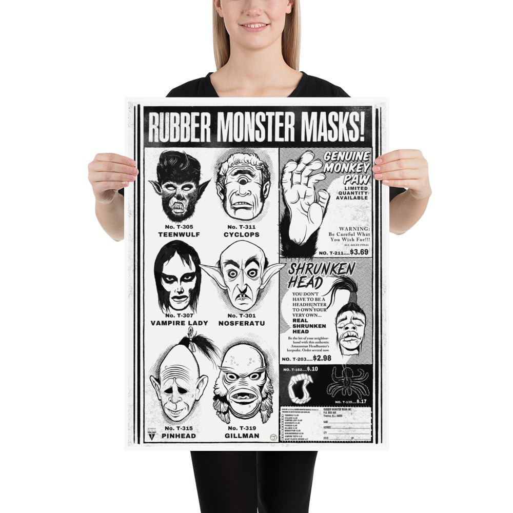 “RUBBER MONSTER MASKS #1” - Poster