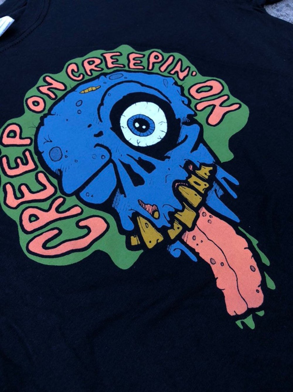 CREEP ON CREEPIN' ON Rotting Zombie Horror T-Shirt