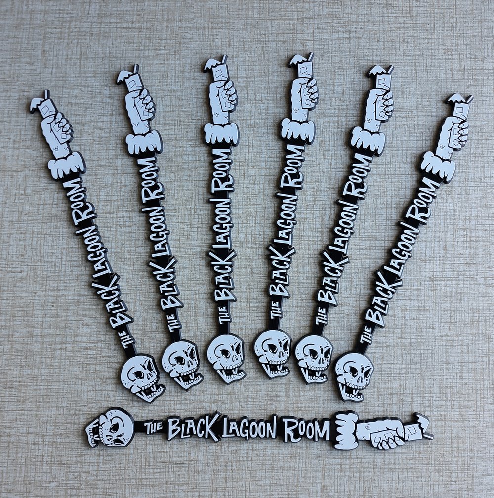 BLACK LAGOON ROOM 7.5" Logo Swizzle Sticks