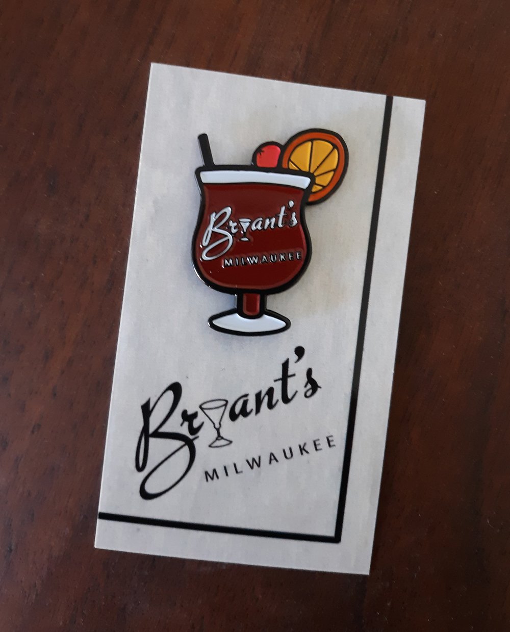 BRYANT'S COCKTAIL LOUNGE Milwaukee 1.5" Old Fashioned Limited Edition Enamel Pin