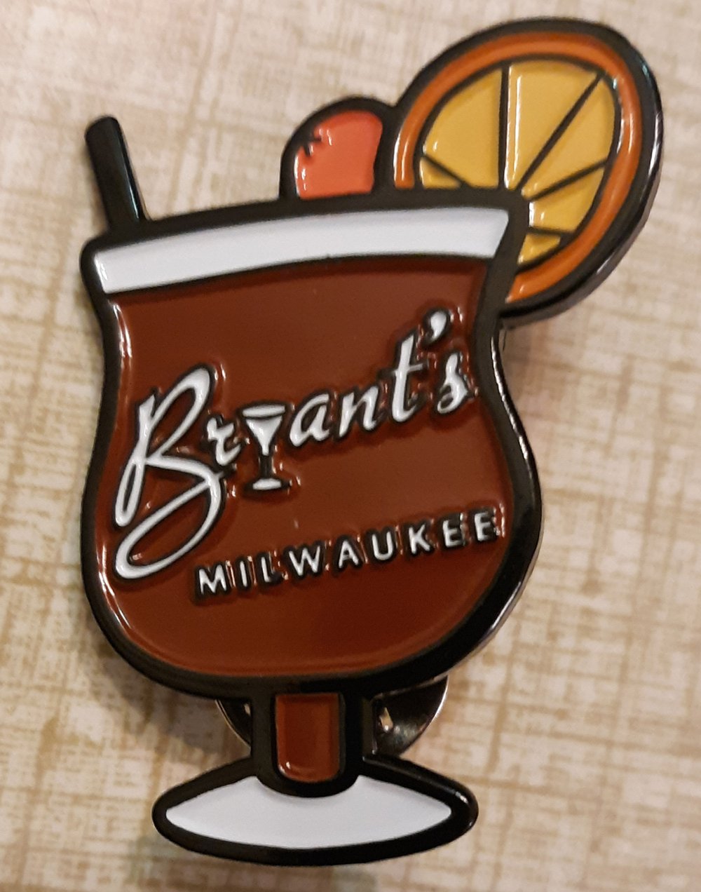 BRYANT'S COCKTAIL LOUNGE Milwaukee 1.5" Old Fashioned Limited Edition Enamel Pin
