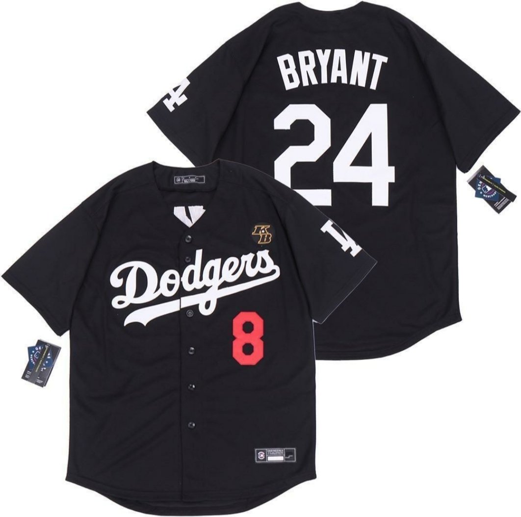 Kobe Bryant Los Angeles Dodgers #8 #24 Adult M L XL 2XL White Black Blue  Jersey