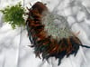 Peacock flame single sided handfan 