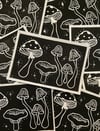 Mushroom Linocut Print