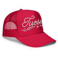 Image 6 of Tucson Cursive Foam trucker hat