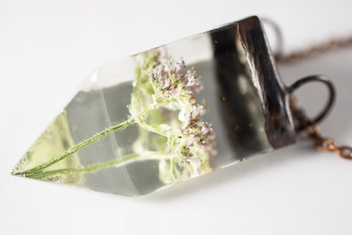 Image of Valerian (Valeriana officinalis) - Small Copper Prism Necklace #7