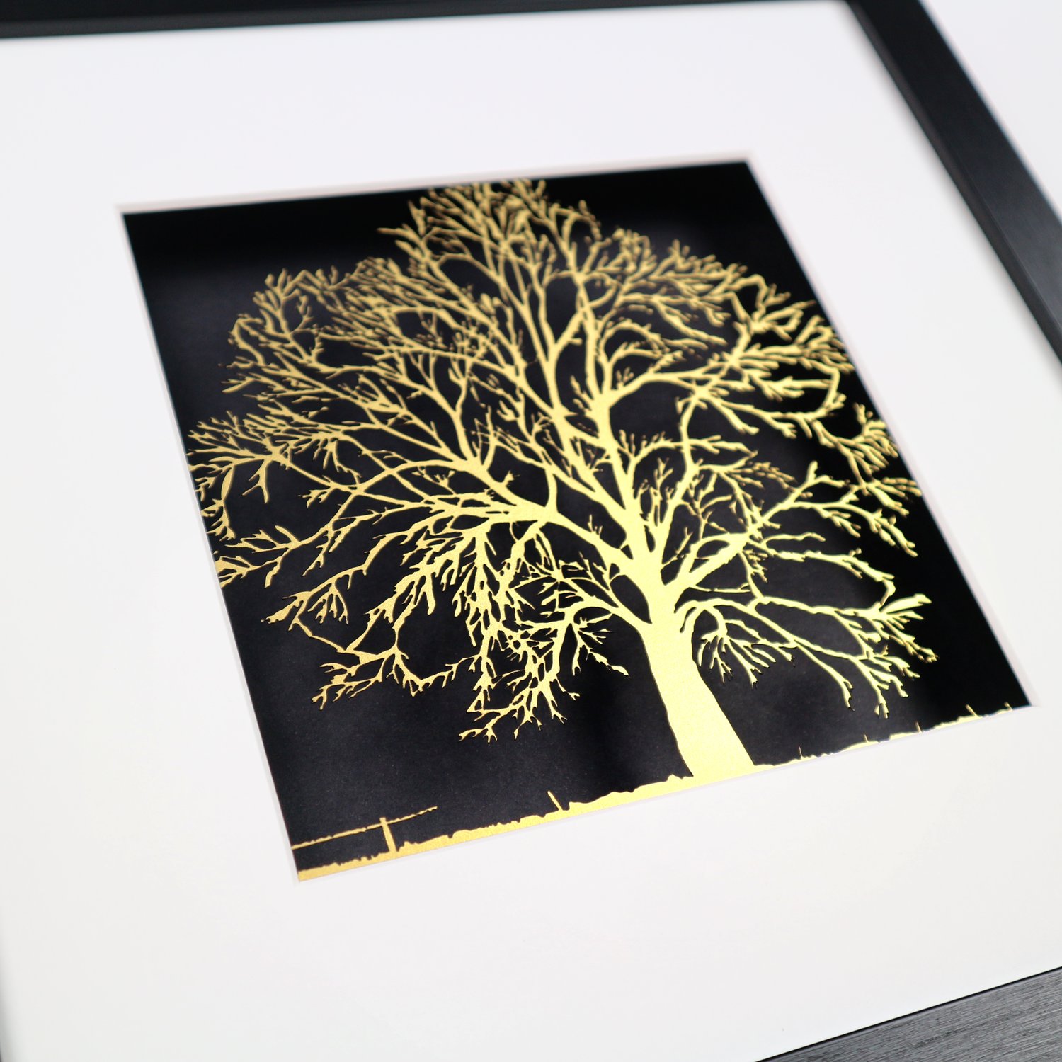 Special Edition Framed Papercut Tree - Gold & Black | For Me and For You