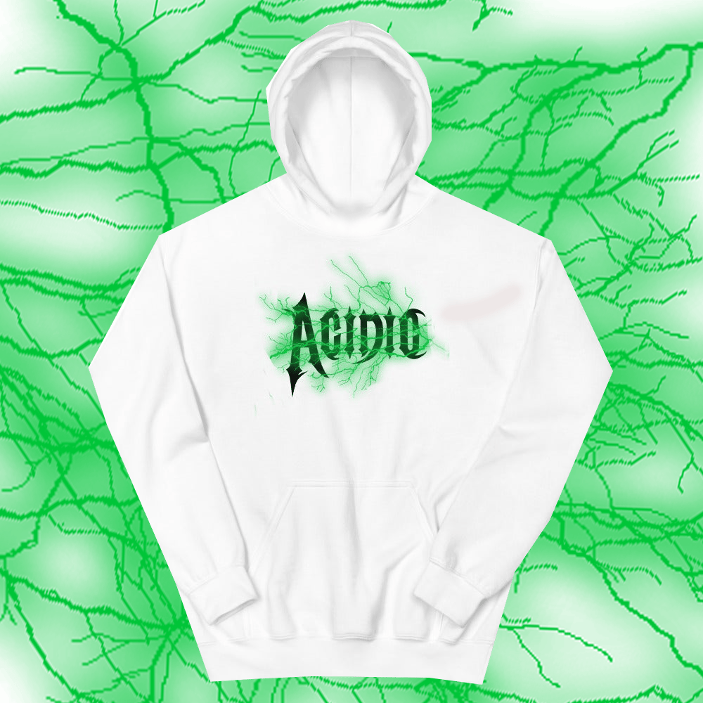 Image of ACIDIC GREEN LIGHTNING HOODIE