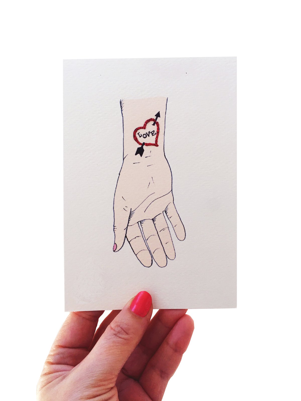 Tattoo Hand Love Card