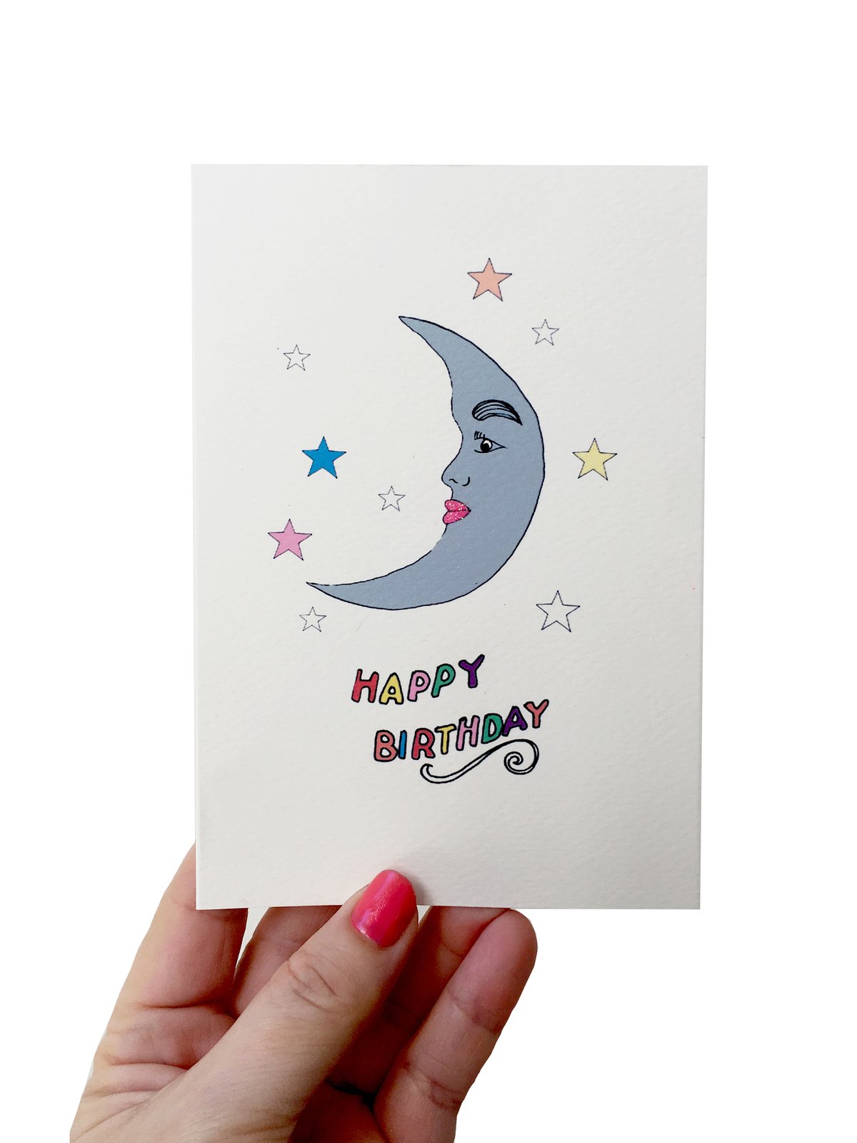 Moon Stars Birthday Card 